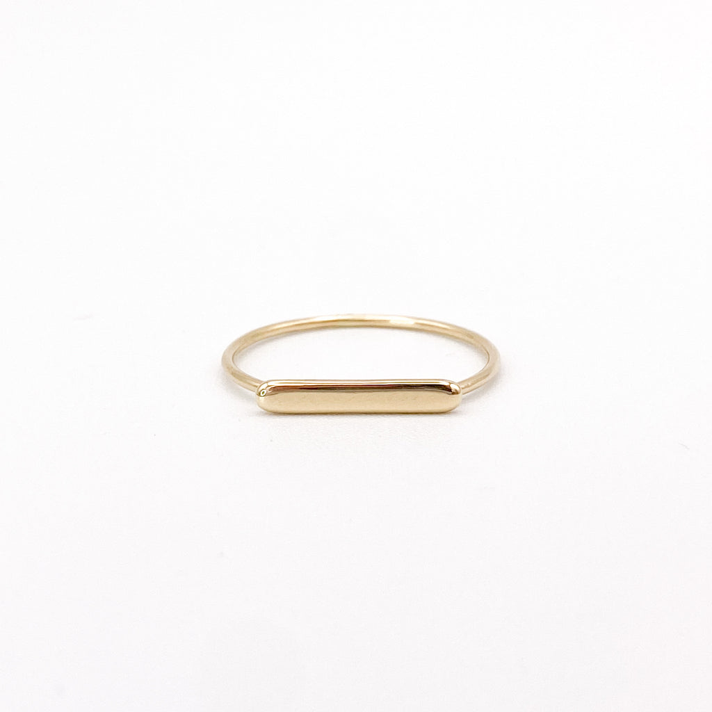 14k solid gold handmade minimalist statement ring