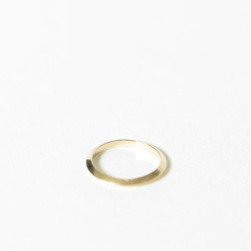 Solid 14k gold knife edge ring