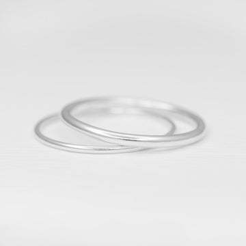 Minimalist handmade sterling silver smooth stacking  rings
