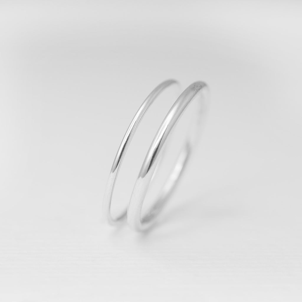 Minimalist handmade sterling silver smooth stacking rings